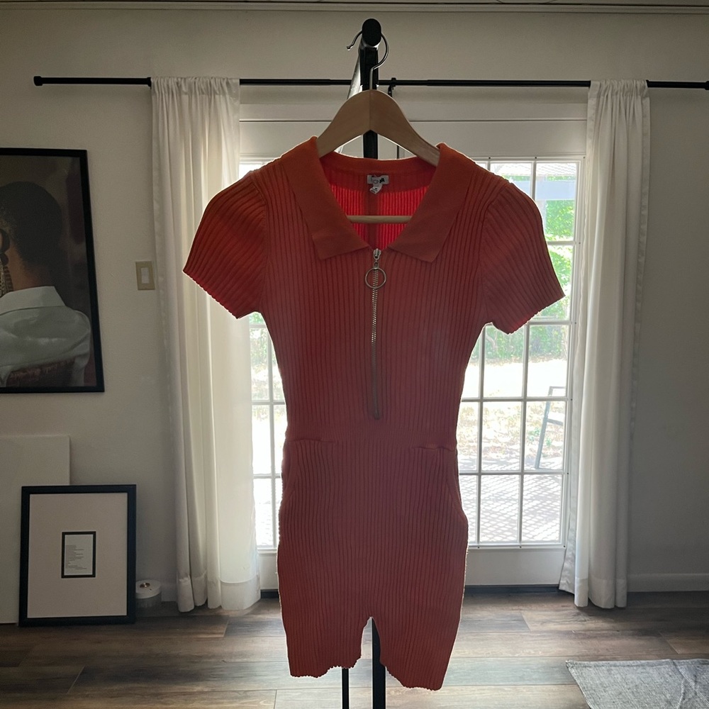 Fashion Nova “Casual Only Sweater” Knit Romper with Pockets